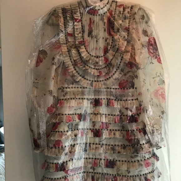 Zimmermann mischief floral pleated silk mini dress - Picture 7 of 11